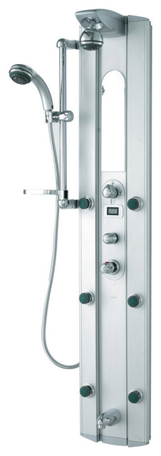 Shower Massage Panel with Digital Thermometer and Spout