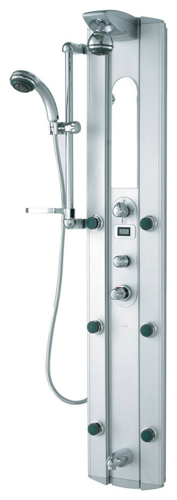 Shower Massage Panel with Digital Thermometer and Spout
