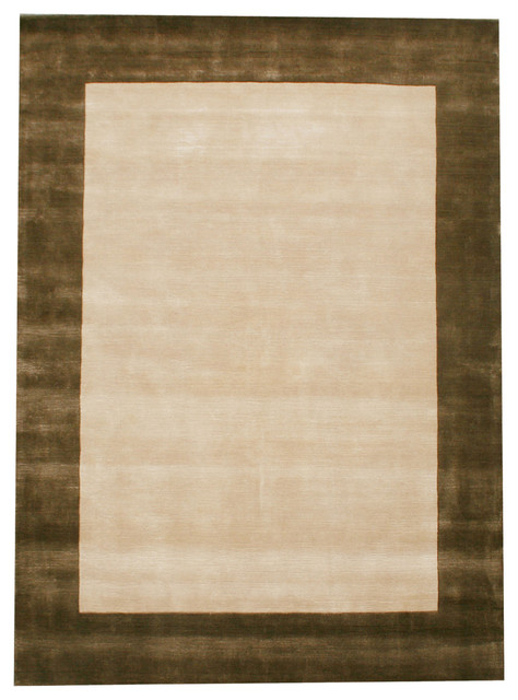 Border Bd Plain Beige And Brown Rug Rectangle 7 6x9 6