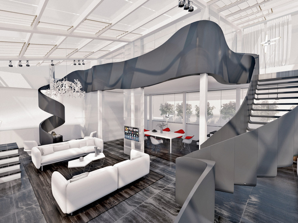 Проект 79 - Интерьер двухуровневой квартиры (14 вариант)