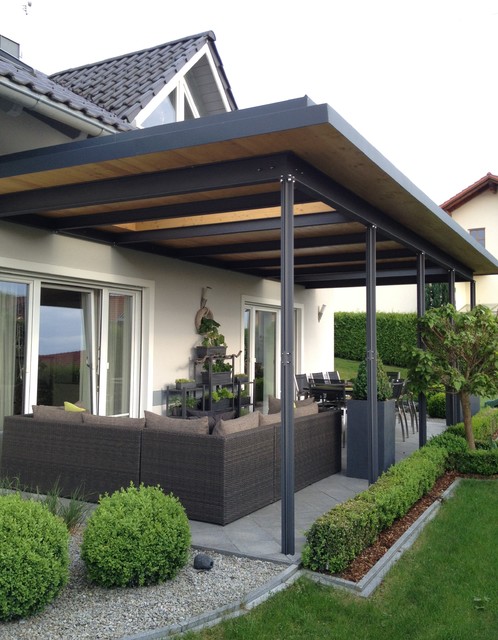 Uberdachung Holz Metall Modern Terrasse Sonstige Von Kuhberger Metalltechnik Gmbh