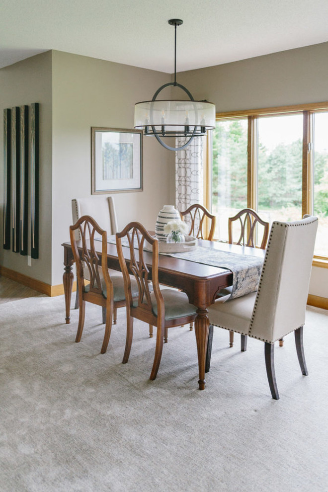 Example of a transitional dining room design in Minneapolis