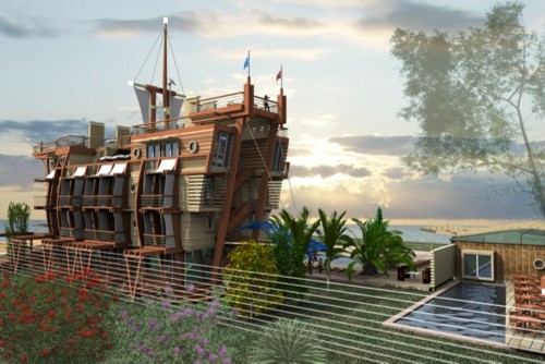 ПРОЕКТ РЕСТОРАННОГО КОМПЛЕКСА С МИНИ-ГОСТИНИЦЕЙ "КАРАВЕЛЛА" В Г. ГАГРЫ (20