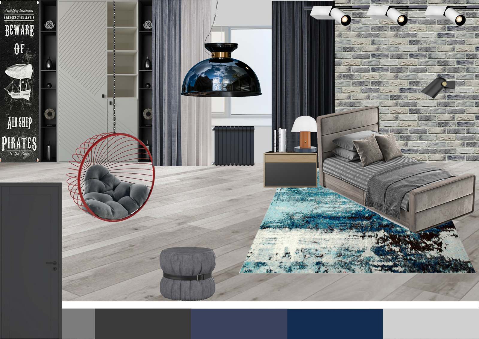 Спальня для подростка в проекте "Таунхаус для большой семьи"