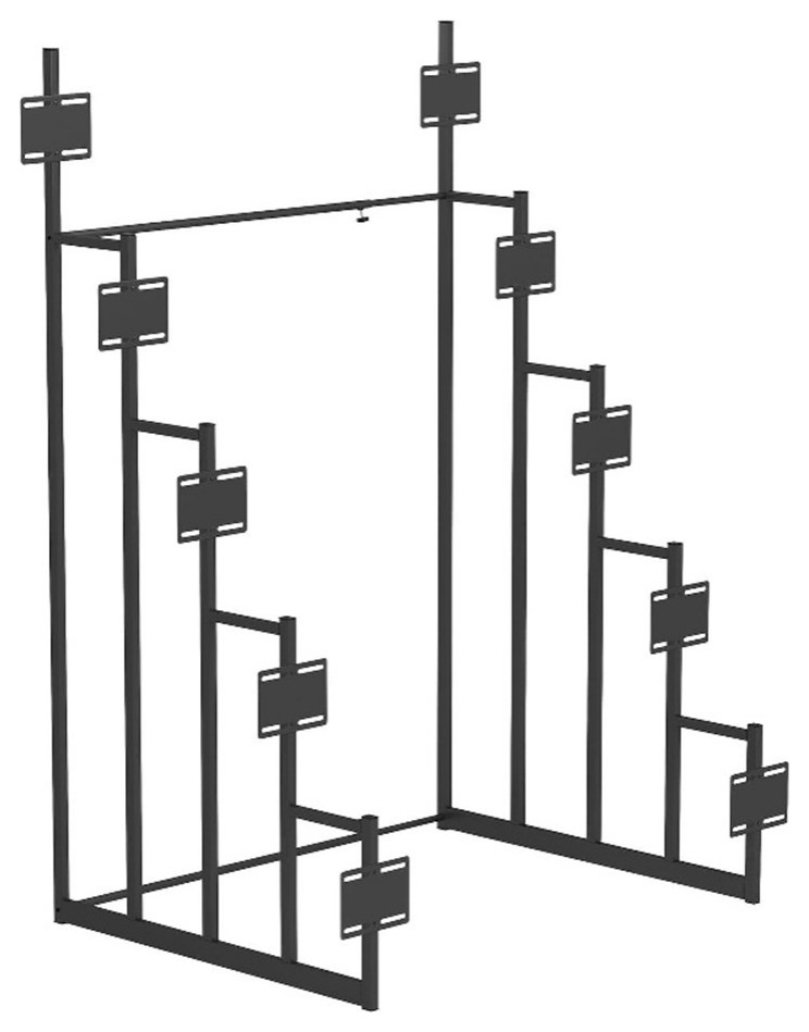 Pemberly Row 5-Tier Modern Metal Headboard Display Rack in Black ...