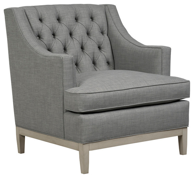 Carmel Button Tufted Back Chair, Gray - Transitional - Armchairs And Accent Chairs - by Duralee 