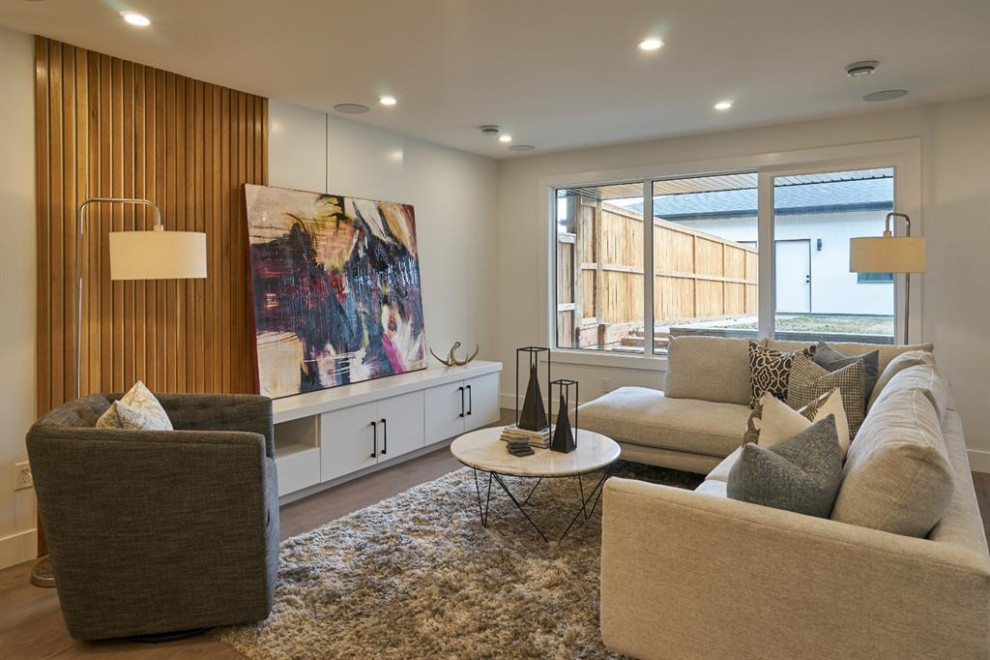 Minimalist home design photo in Calgary