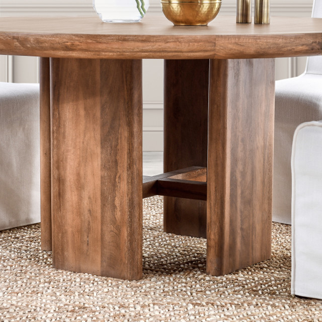 Selena 60" Round Mango Wood Dining Table - Transitional - Dining Tables - by Kosas | Houzz