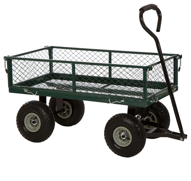 Heavy Duty Green Steel Utility Garden Cart, 37.5''L - Farmhouse ...