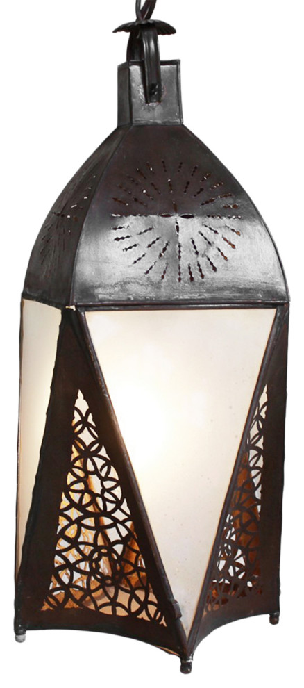 Marrakesh Frosted Glass & Metal Lantern