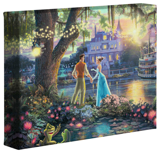 Thomas Kinkade Disney The Princess and the Frog 14 x 14 Gallery Wrapped Canvas