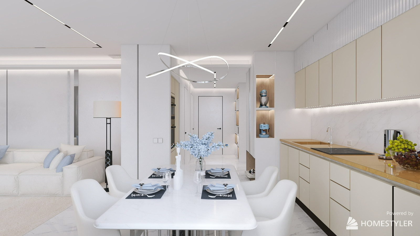 Трехкомнатная квартира для семьи из трех человек