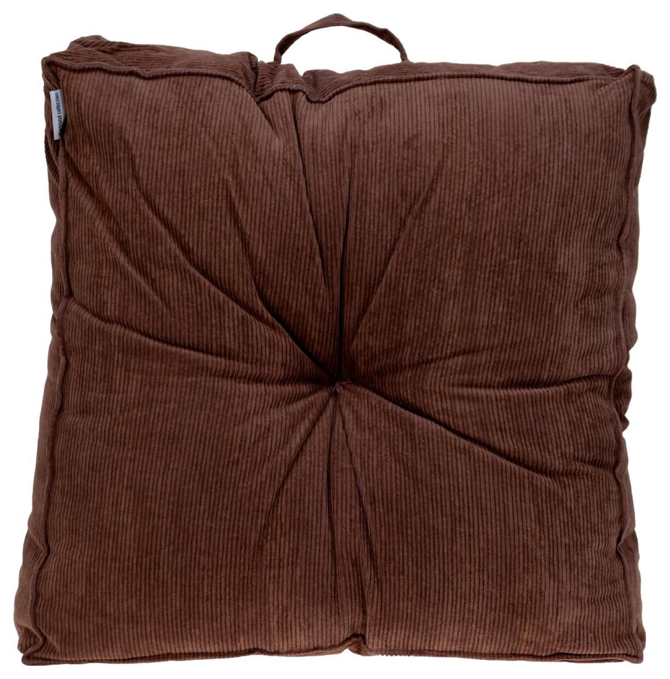 Corduroy Styled Dark Brown Tufted Floor Pillow