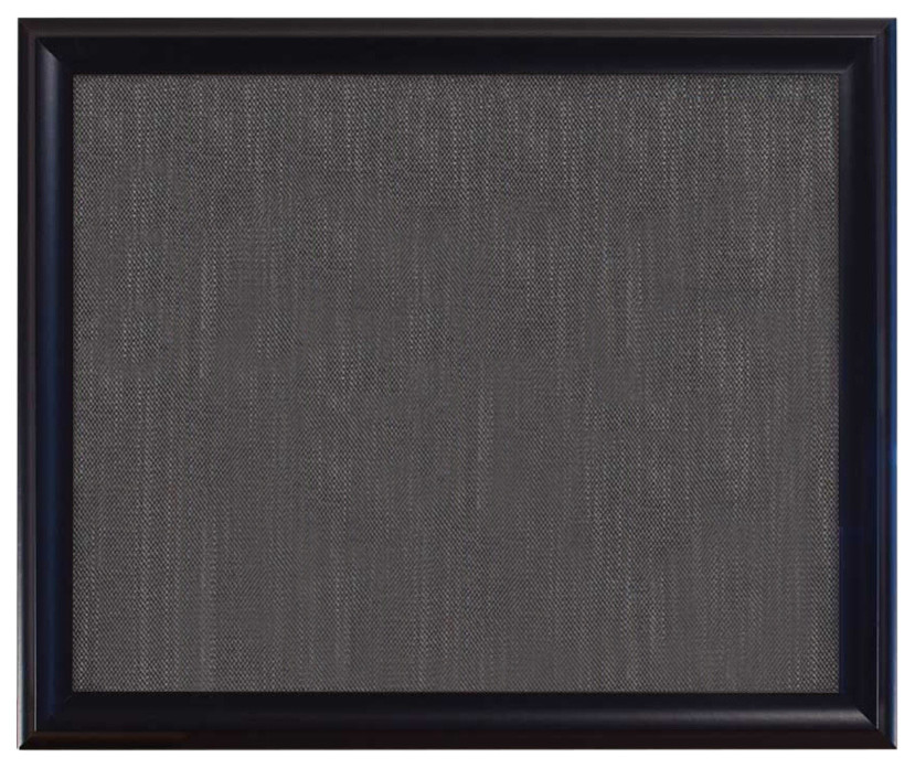 Bulletin Boards 36"x30", Sutton Black Frame With Pewter Fabric