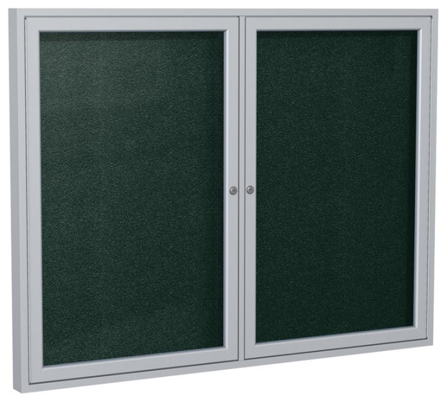 Ghent's Vinyl 36" x 48" 2 Door Enclosed Bulletin Board in Black