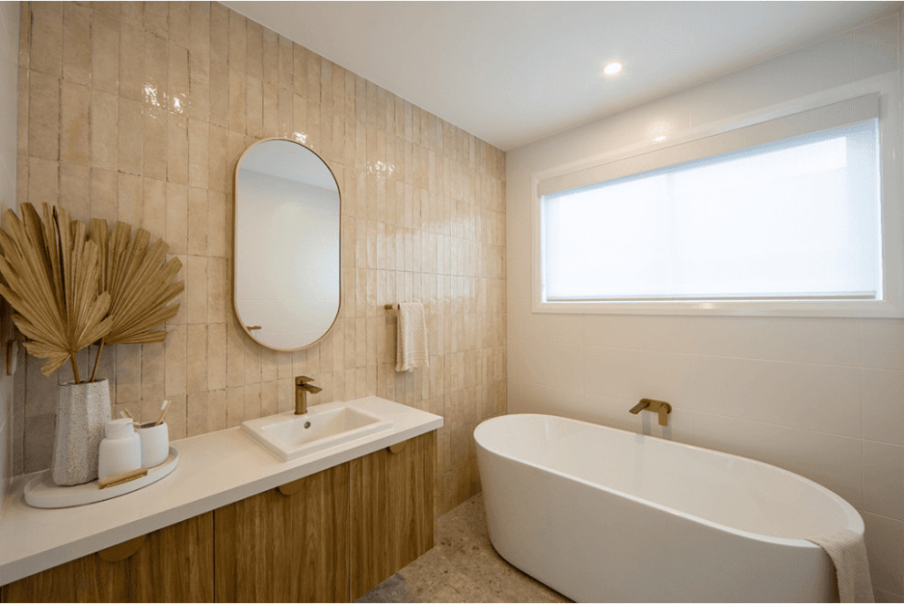 This is an example of a contemporary bathroom.