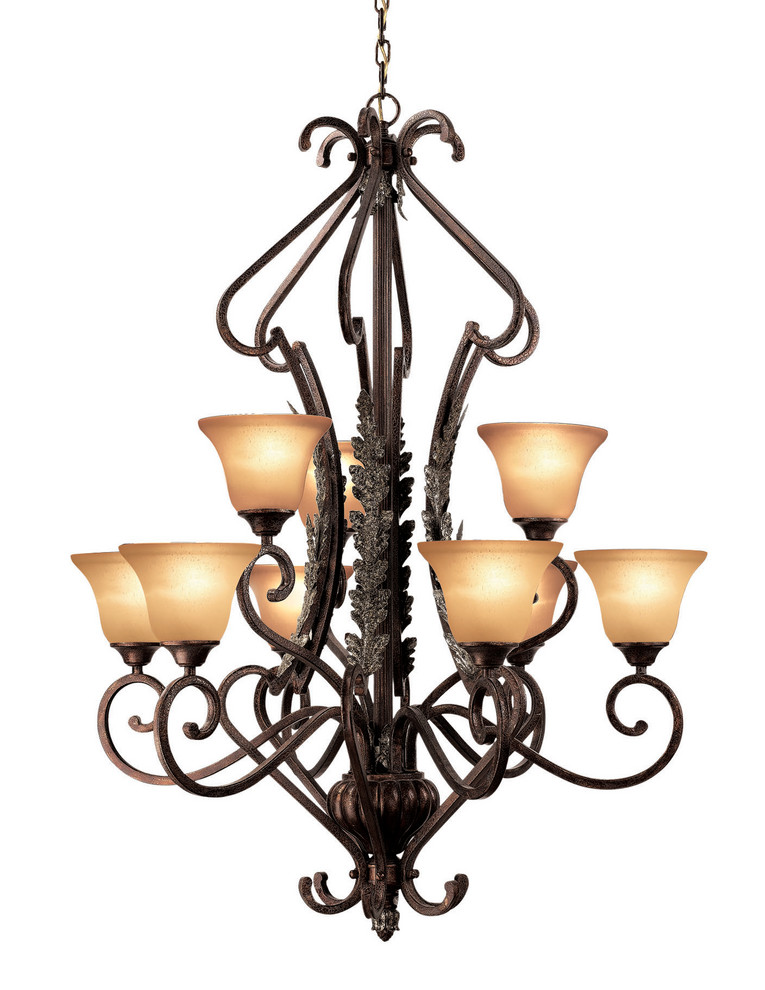 Woodbridge Lighting Hawthorne Shaded Chandelier, 9Light, 9Light Mediterranean Chandeliers