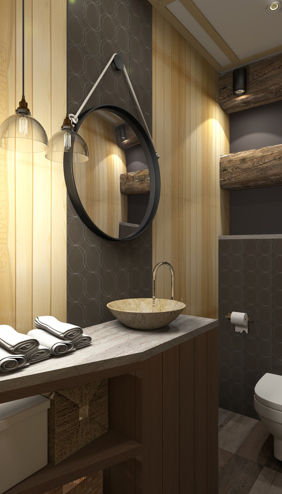 Интерьеры двухэтажной бани. Туалет(вариант 1)