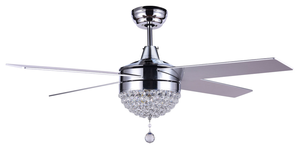 48 Dimmable Crystal Ceiling Fan With Led Light Remote Control