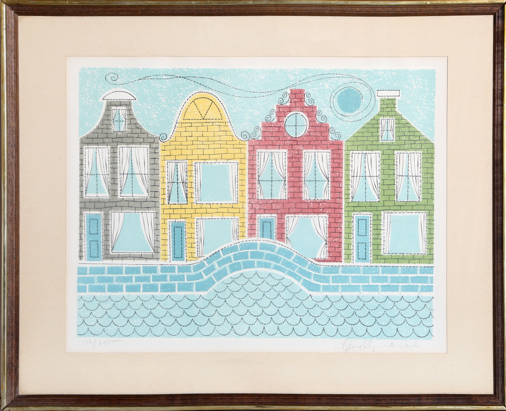 Keith Llewellyn Decarlo "Houses" Lithograph