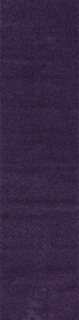 Haze Solid Low-Pile Runner Rug, Purple, 2 X 10