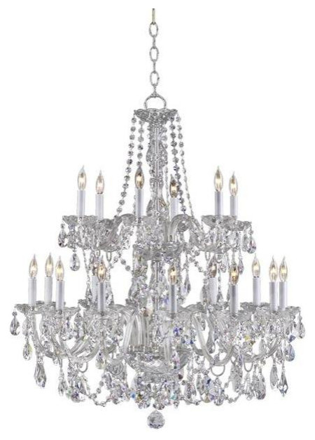 Eighteen Light Chrome Imperial Crystal Glass Up Chandelier, 32.00in ...