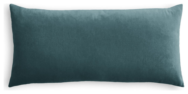 Velvet Lumbar Pillow, Teal, 14" X 48"