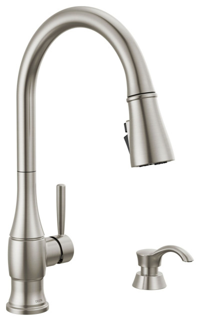 Delta 19831Z-SD-DST Hazelwood 1.8 GPM 1 Hole Pull Down Kitchen ...