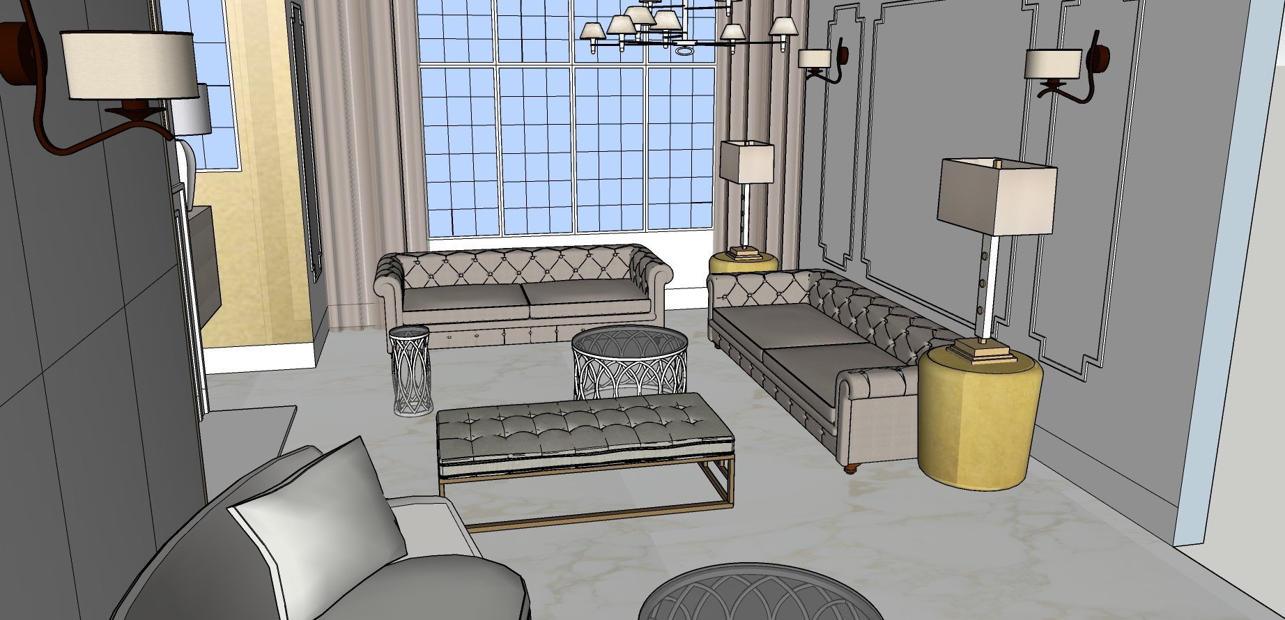 Neoclassic House Design - Guest Lounge