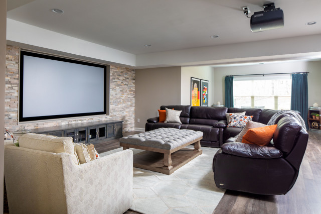 Transitional Home Theater nyklassisk-hemmabio