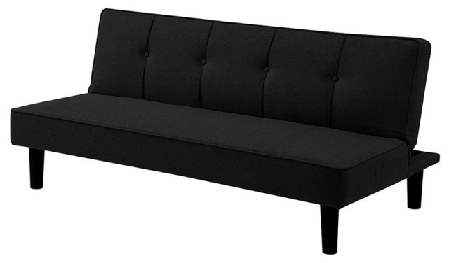 Bowery Hill Tufted Sleeper Sofa in Black