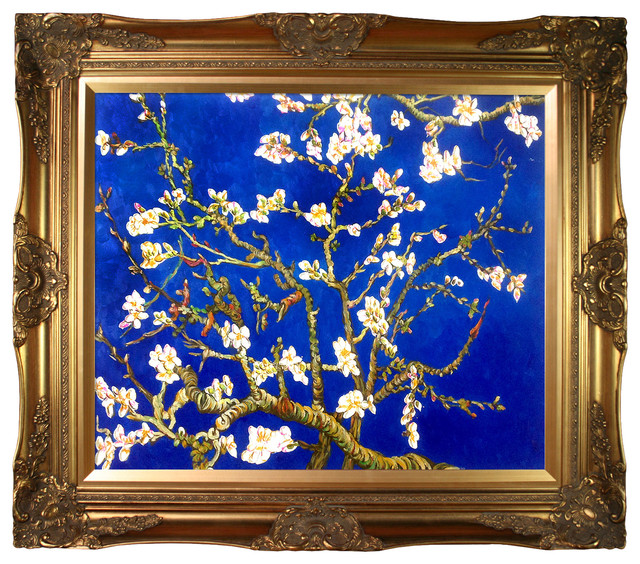Branches of an Almond Tree in Blossom, Sapphire Blue