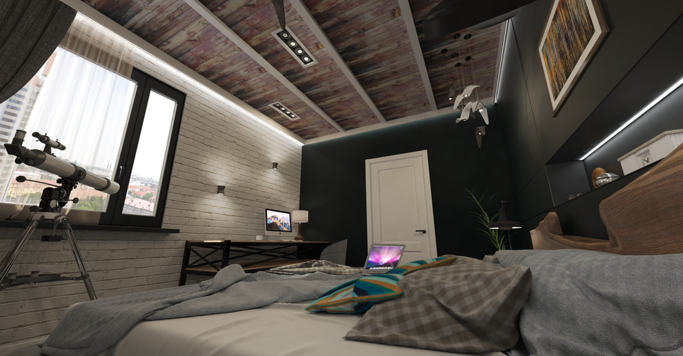 Спальня в квартире для молодой пары.