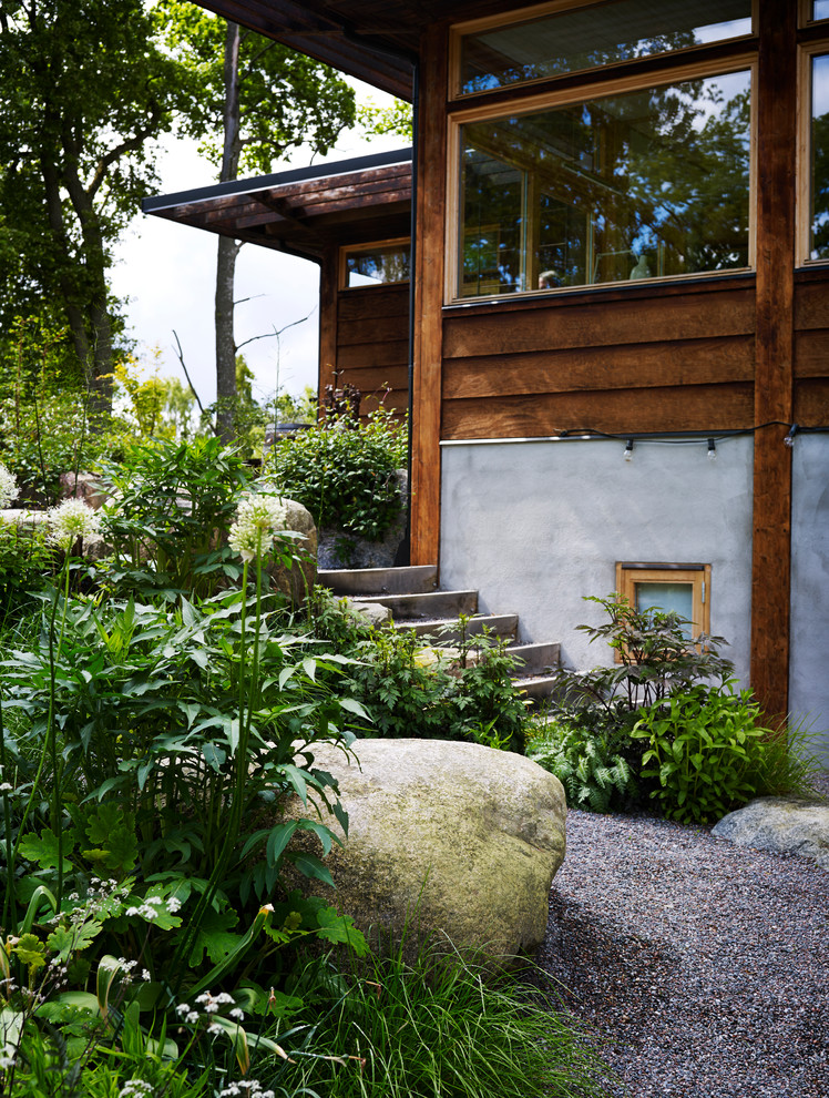 Idéer för orientaliska trädgårdar i skuggan, med grus