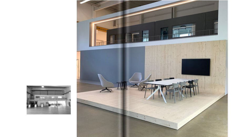 Bobst Campus Showroom Office Büro Planung Präsentation Umplanung Modernisierung Ausstellung Interior Design NRW Krefeld Meerbusch Architektur Innenarchitektur Gestaltung 3D Akustik Beleuchtung