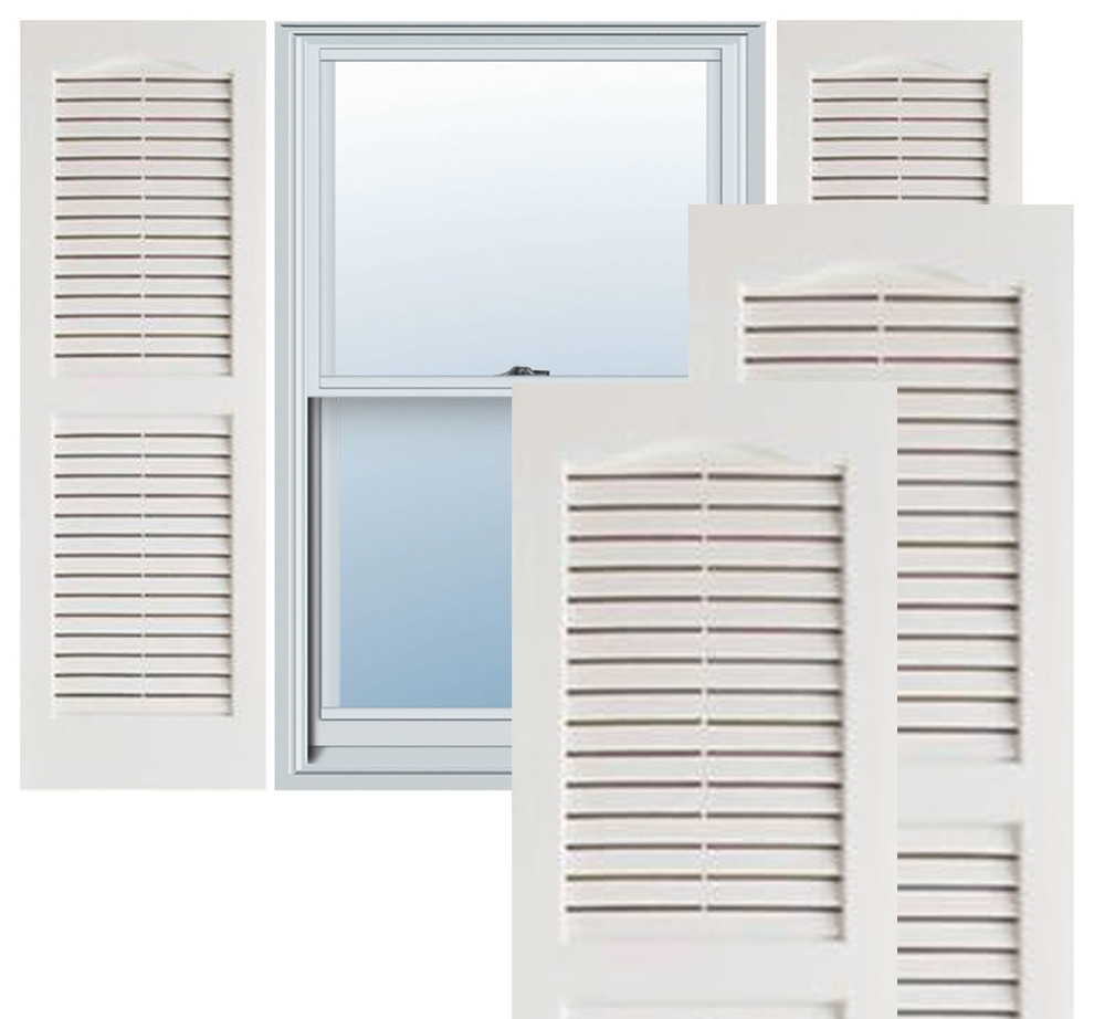 Builders Choice Vinyl Open Louver Window Shutters, w