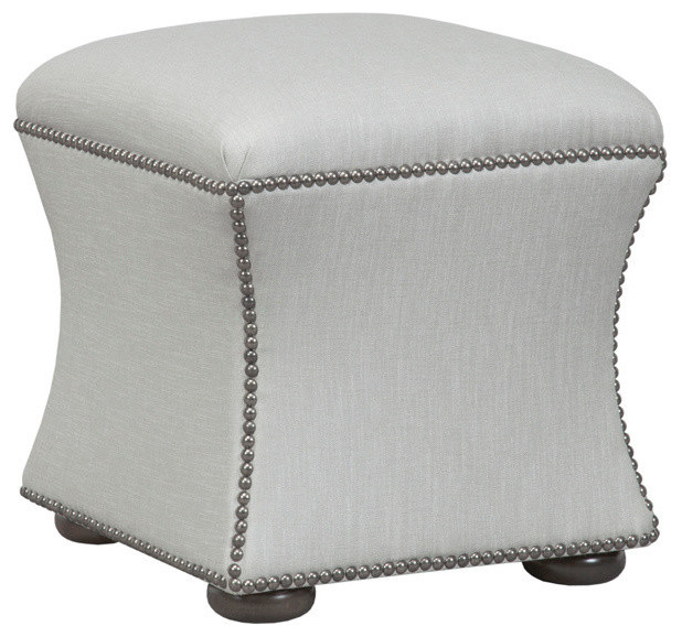 Abbey Small Hourglass Ottoman, Aqua Transitional Footstools And