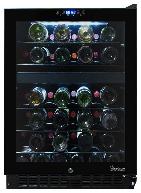 Vinotemp - 46-Bottle Dual-Zone Wine Cooler (Opens to the right)