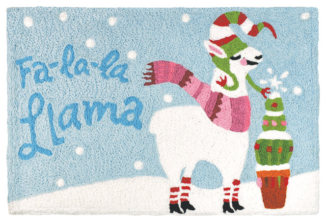 Fa La La Llama Holiday Decor Indoor Outdoor Accent Doormat