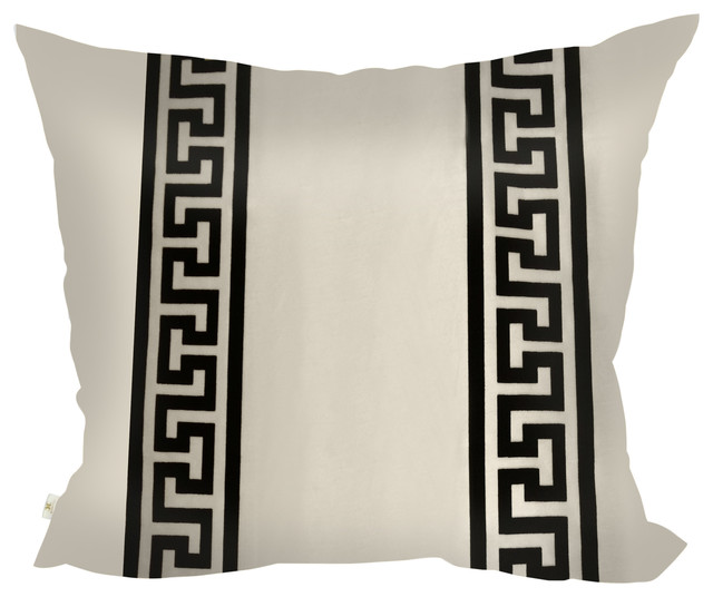 GreekClass Decorative Pillow Covers Collection Off-White, Square Set of 2 - Contemporary ...