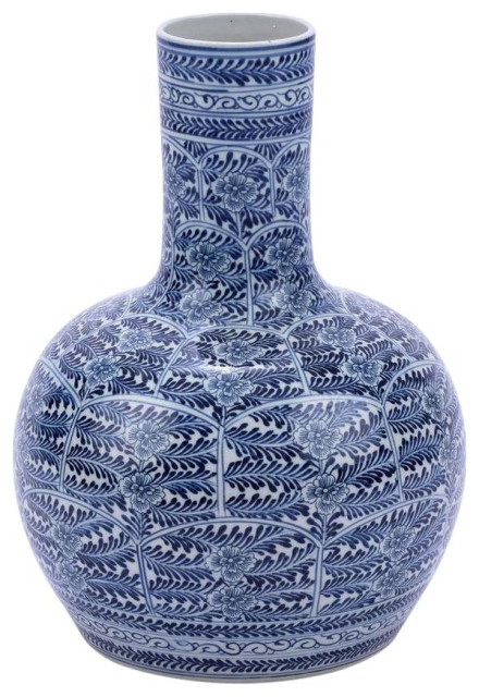 Vase Blossom Flower Globular Globe Blue Colors May Vary White
