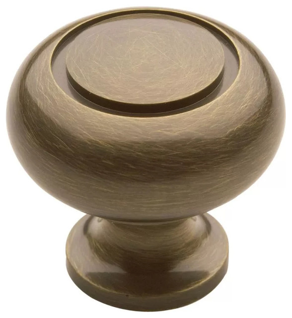 Baldwin Decorative 1" Mushroom Knob, Satin Brass/Black