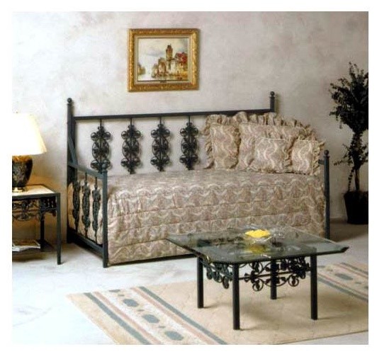 Wrought Iron Rose Daybed (Ivory)
