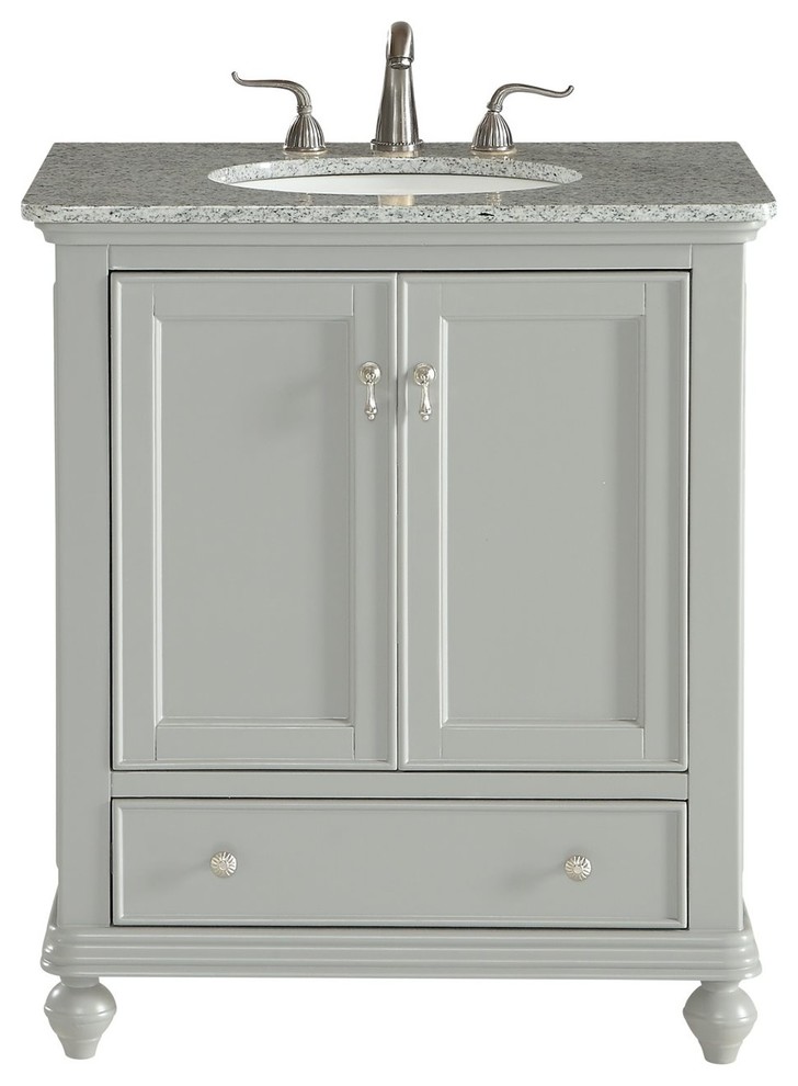 Elegant Otto 30" Single Bathroom Vanity Set, Light Gray Traditional Bathroom Vanities And