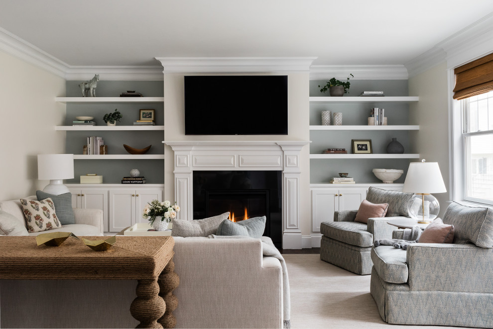 Needham Home - Traditional - Family Room - Boston - by Henley Design ...