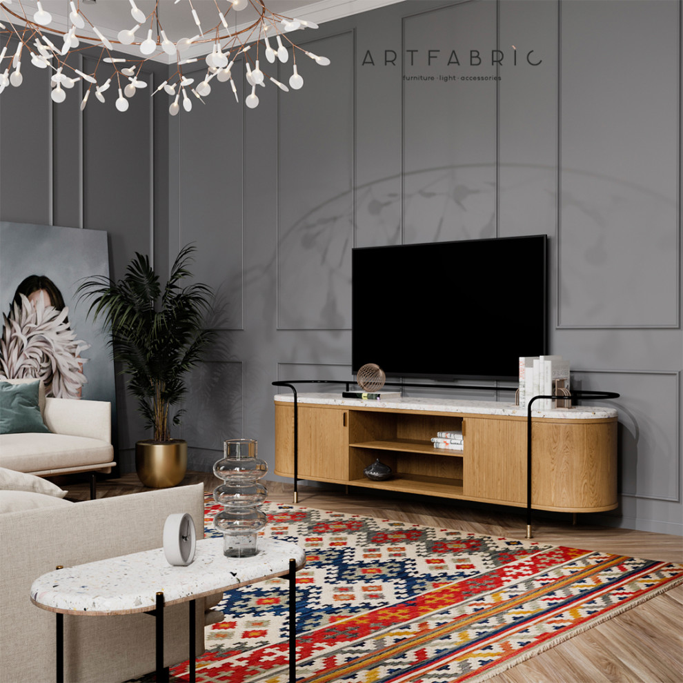 Красивая гостиная в стиле скандик