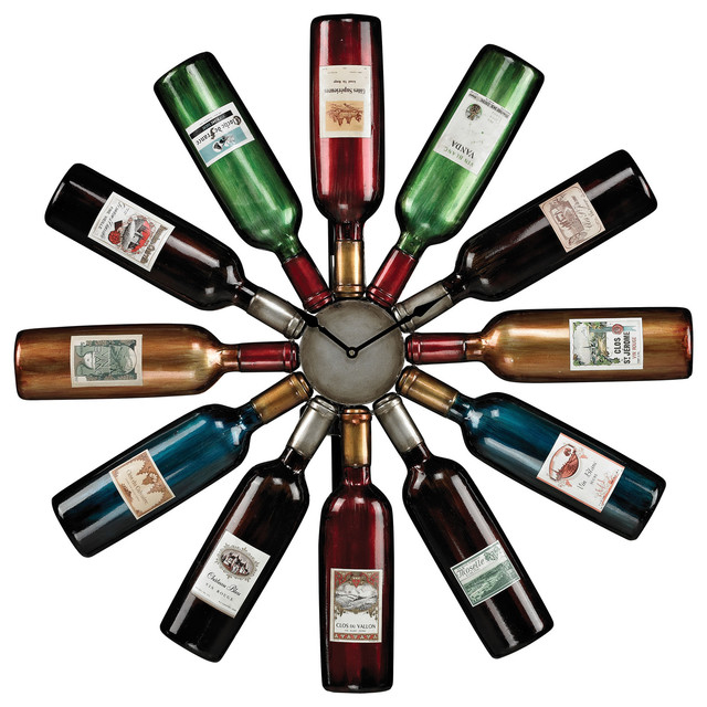 Sterling 5110085 Wine Bottle Clock Contemporary Wall Clocks by