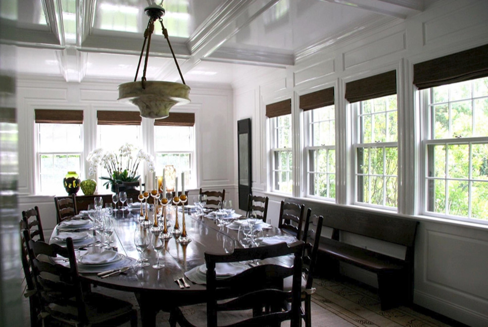 Woven Wood Shades / Dining Room / The Hamptons - NY