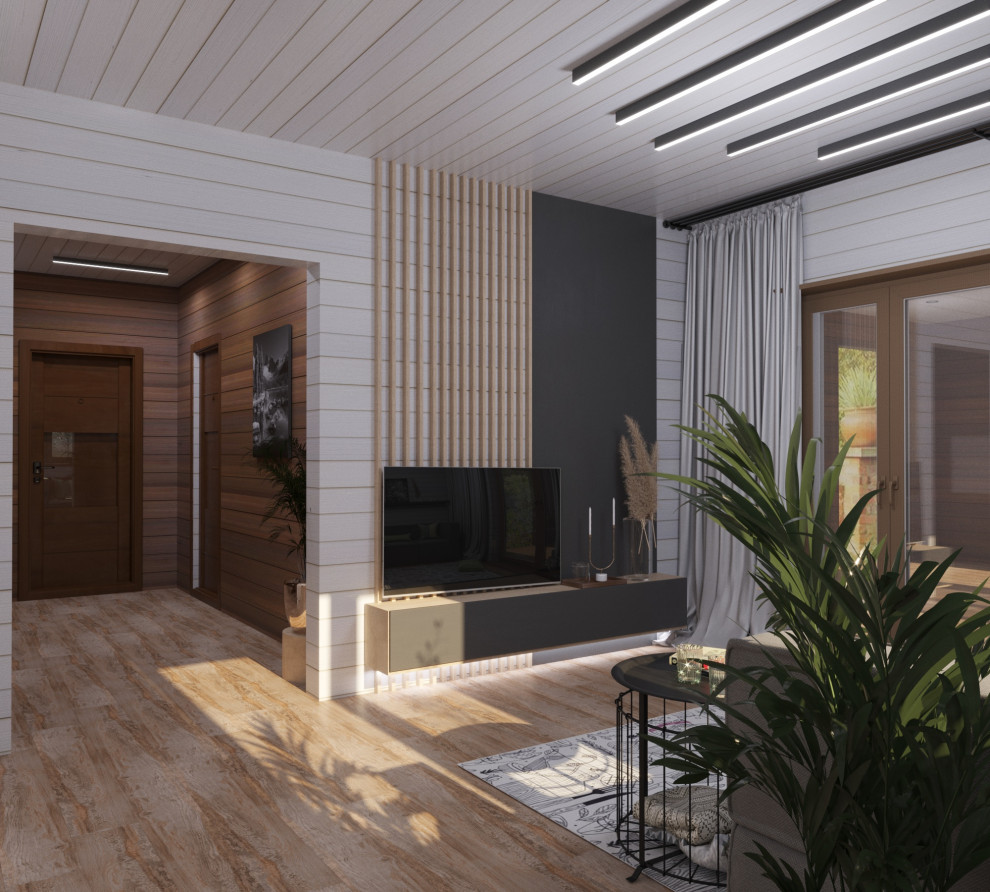 Двухэтажный дом с стиле скандинавского минимализма