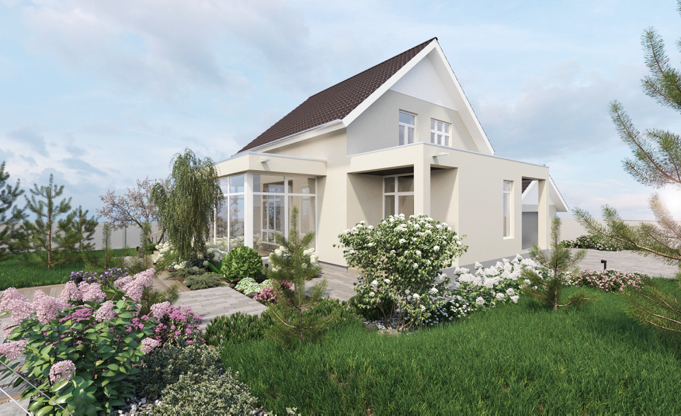 Ландшафтная архитектура участка частного жилого дома в п. Емельяновская горка